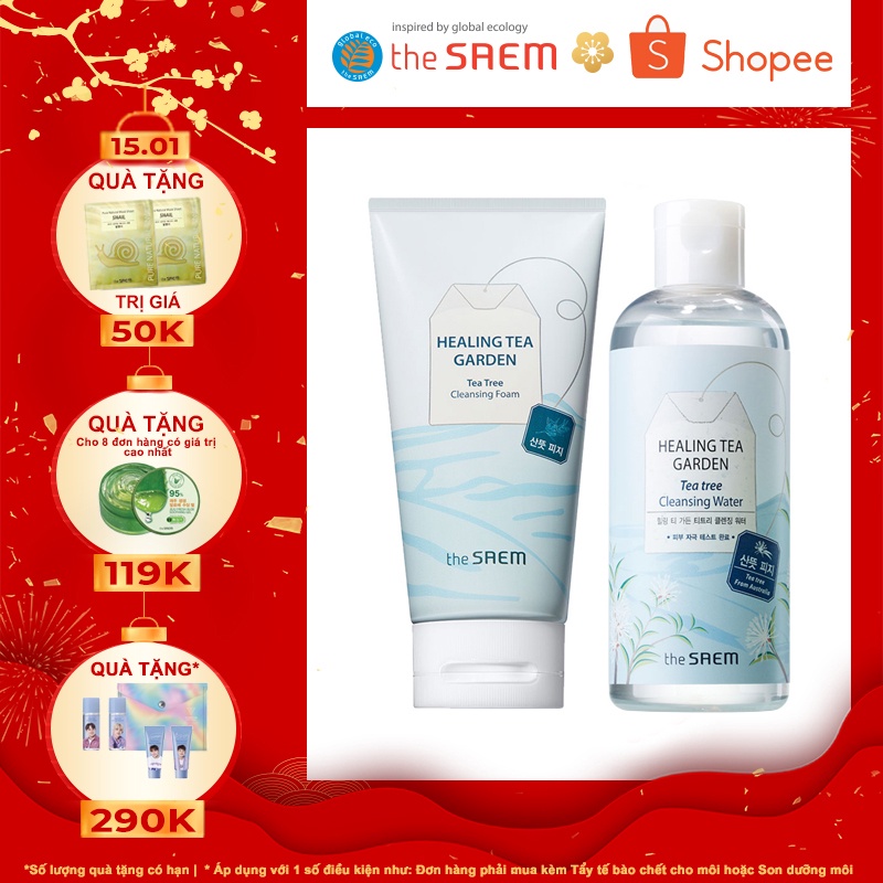 [Combo 2 sản phẩm] Combo Làm Sạch Da Nước Tẩy Trang Và Sữa Rửa Mặt the SAEM