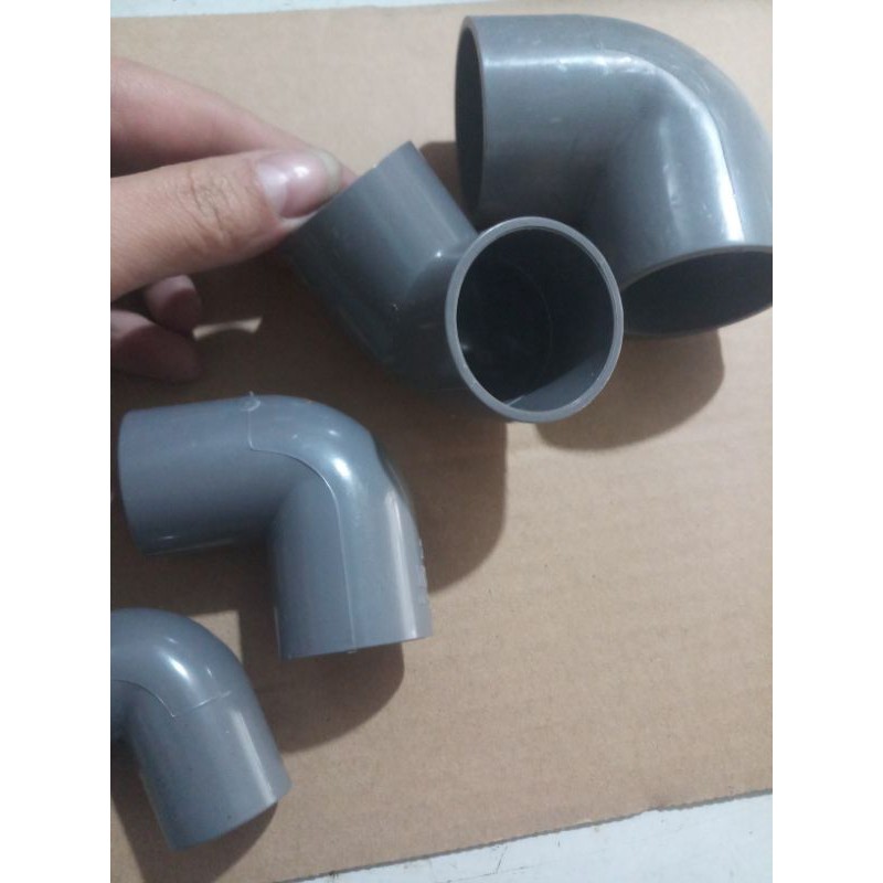 Cút, khuỷu cong chữ L nhựa PVC phi 21, 27, 34, 42