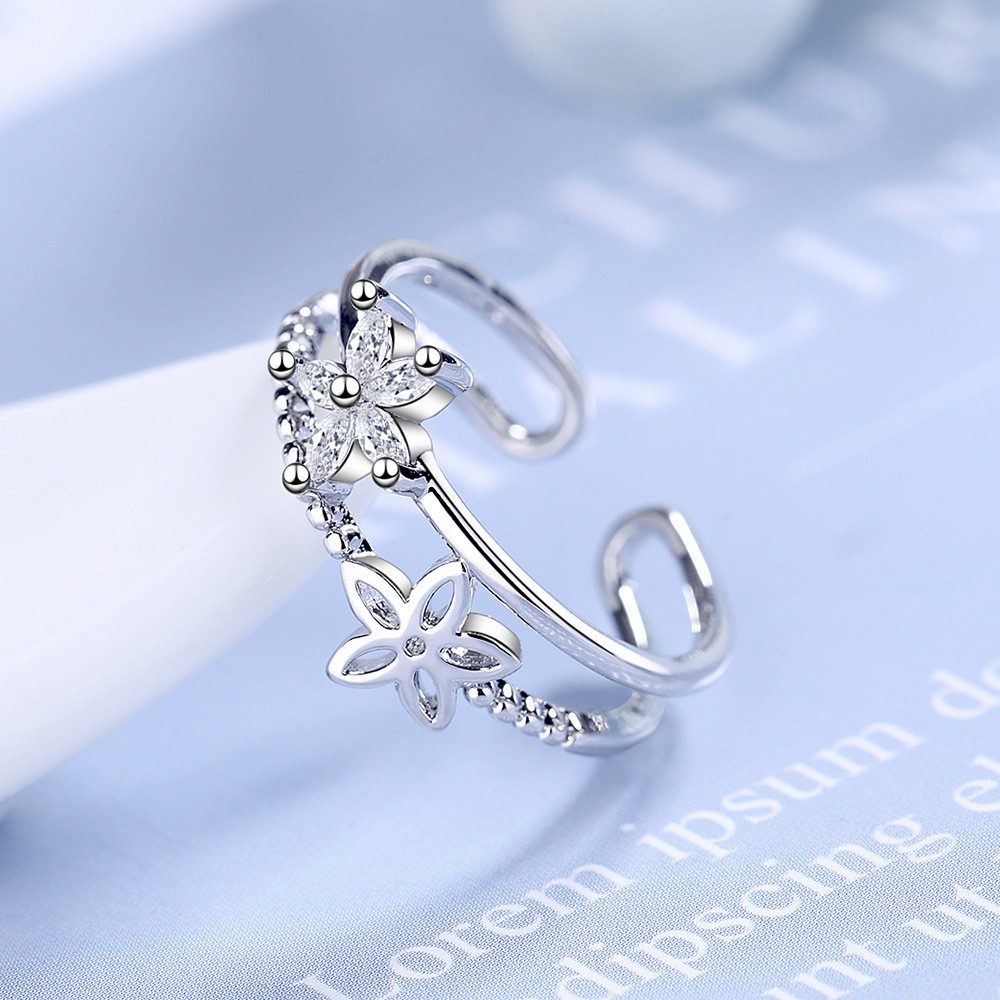 Nhẫn nữ thời trang thiết kế hoa 5 cánh đính đá phong cách Hàn Quốc ANTA Jewelry - ATJ2100P