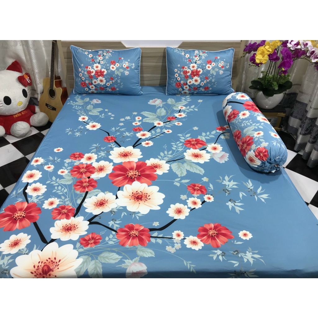 Bộ ga giường thun lạnh Hàn Quốc cute Xưởng Ga Gối Tuệ Mẫn - TM185 | BigBuy360 - bigbuy360.vn