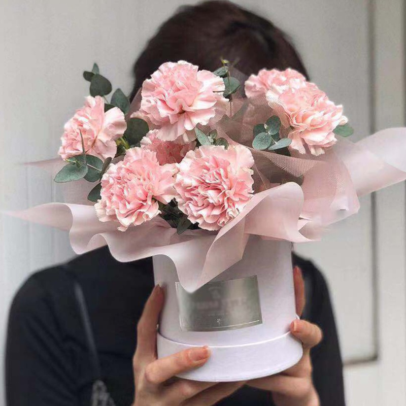 Hộp Giấy Hình Trụ Đựng Hoa Có Nắp Đậy Dùng Làm Quà Tặng