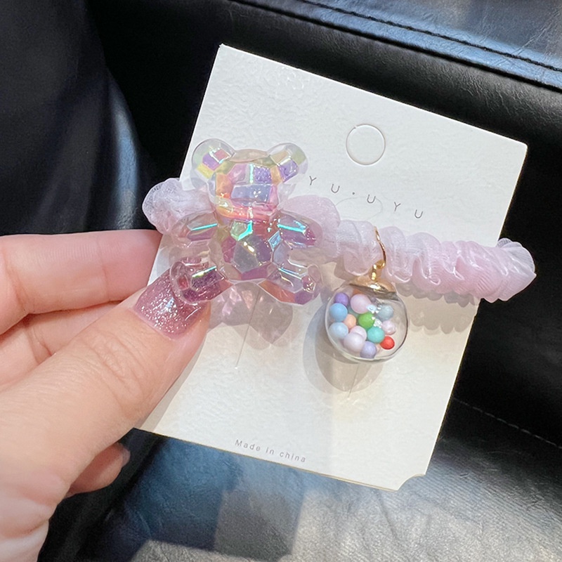 Dây Buộc Tóc Xếp Ly Màu Hồng Nhạt Ngọt Ngào Phong Cách Hàn Quốc Cho Nữ