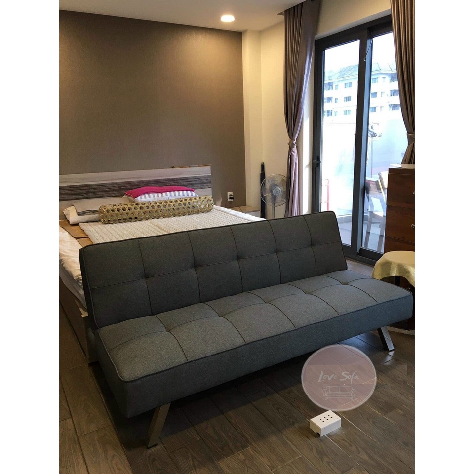 Sofa giường đa năng HTXK168, Sofa bed chất liệu vải bố, chân inox bền đẹp, chuẩn hàng thùng xuất khẩu