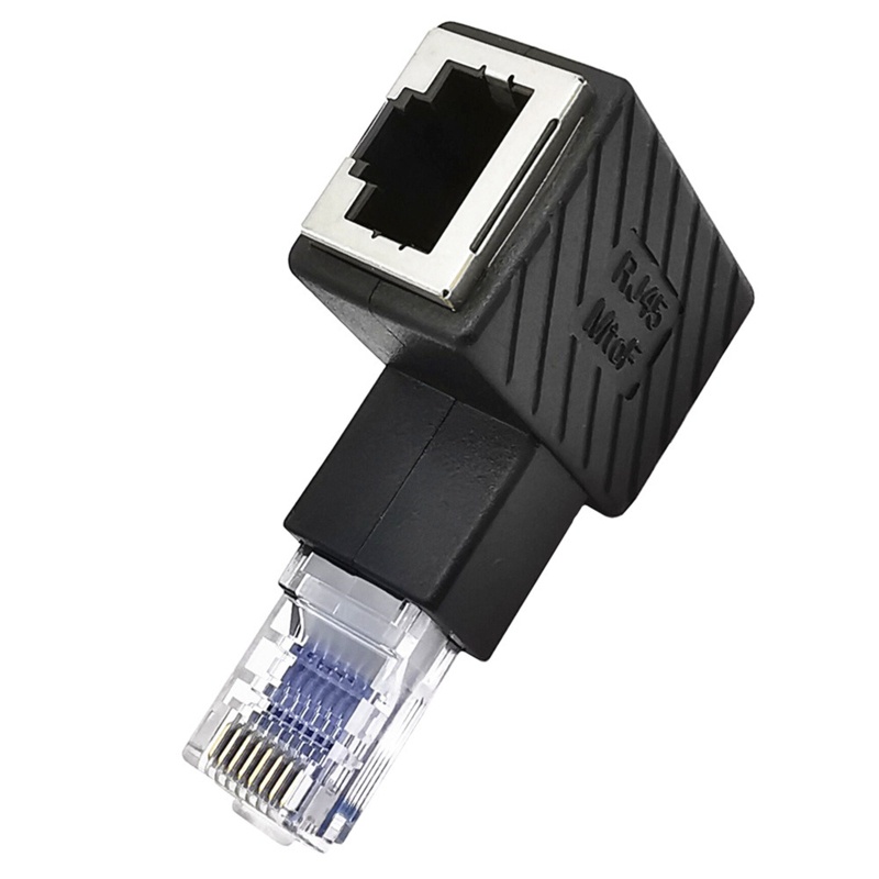 Đầu Nối Dài Chuyển Đổi RJ45 Male Sang Female 90 Độ Cho Cat5 5e Cat6 LAN