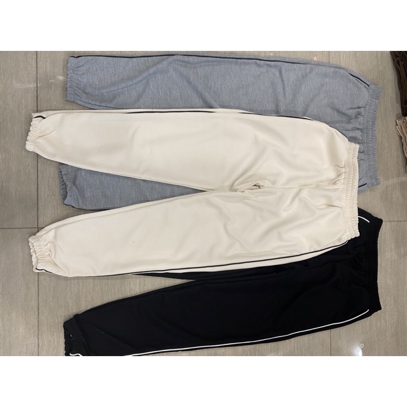 Quần Jogger Nữ Bo Gấu viền sọc thể thao vải tổ ong dày m606