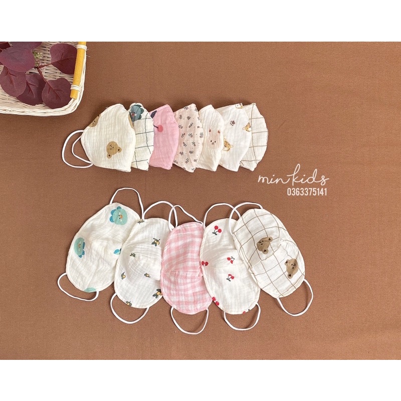 Khẩu trang xô muslin cho bé trai, bé gái
