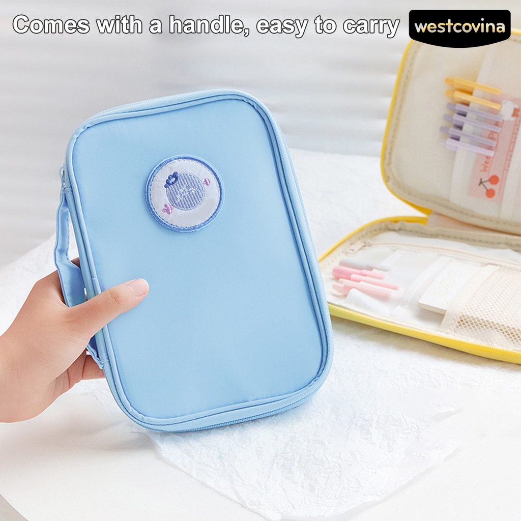 [Hot]✍Túi Đựng Bút Chì Bằng Nylon Sức Chứa Lớn Cho Học Sinh Nhân Viên Văn Phòng