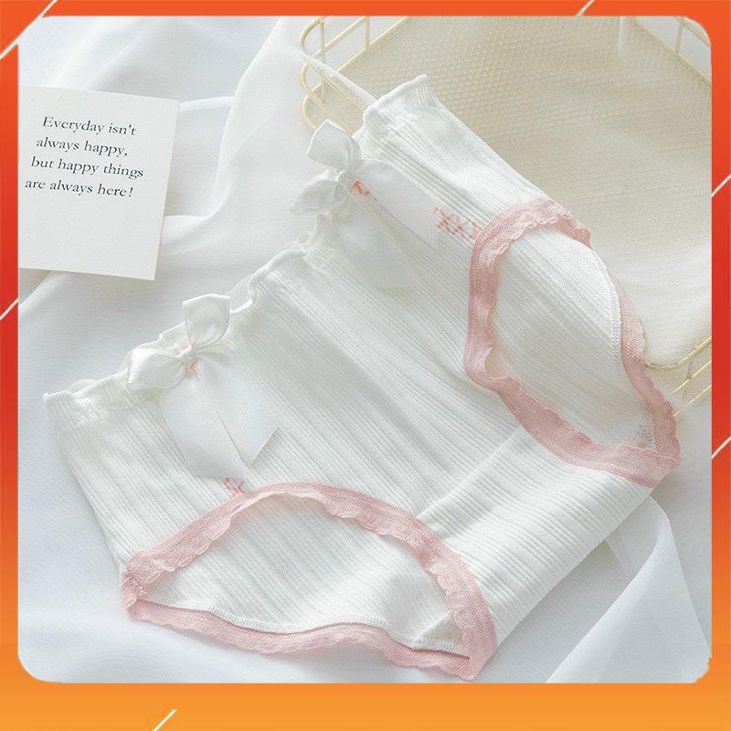 Quần lót học sinh cotton cao cấp kháng khuẩn mềm mại thấm hút mồ hôi tone trắng hồng đáng yêu YH18