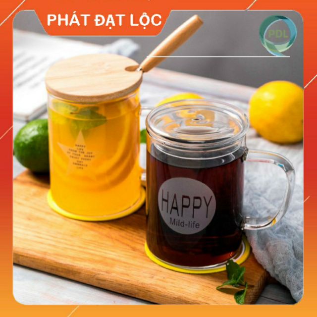 Ly Thủy Tinh Chiu Nhiệt Cao Cấp 👍 Phát Đạt Lộc 👍 Thể Tích 450ml - Ly có In Chữ Tạo Cảm Hứng Cho Người Dùng