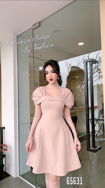 Đầm tiểu thư cổ vuông