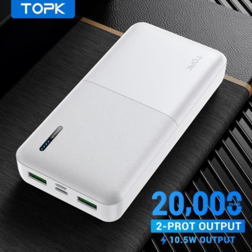 Sạc Dự Phòng Sạc nhanh 2 cổng TOPK I2009Q 18W USB QC3.0 20000mAh TPHCM