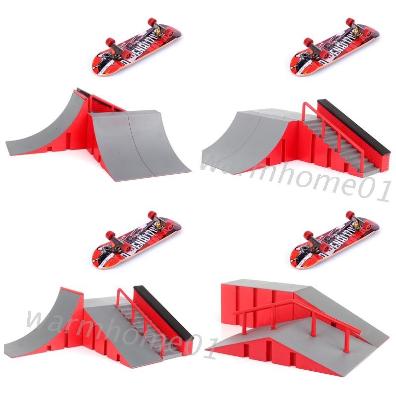 WM Finger Skate Park Kit Ramp Part with 1 Finger Skateboard Mini Scooter Scene Prop