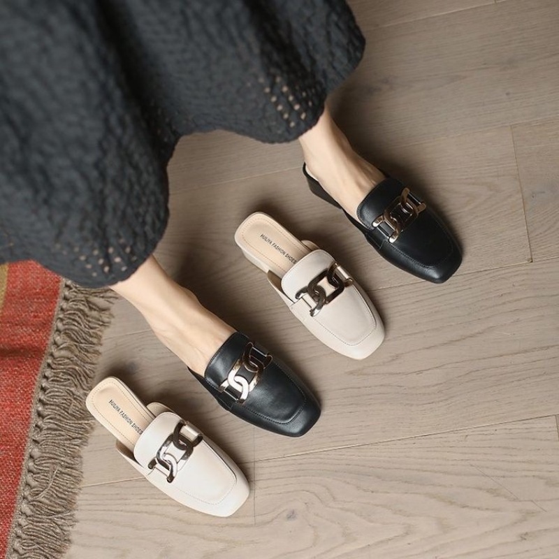 Dép muller XIELUAIZTA 02226 cao gót phối kim loại thời trang dành cho nữ