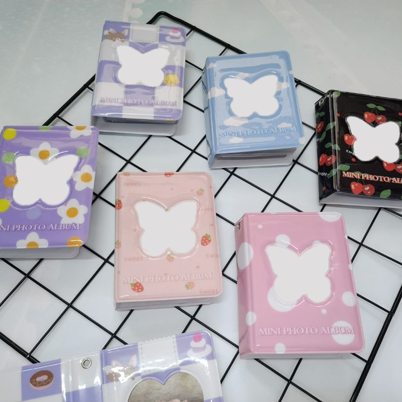Album Đựng Ảnh 3 Inch 40 Ngăn Họa Tiết Bươm Bướm Xinh Xắn Giá Đỡ
