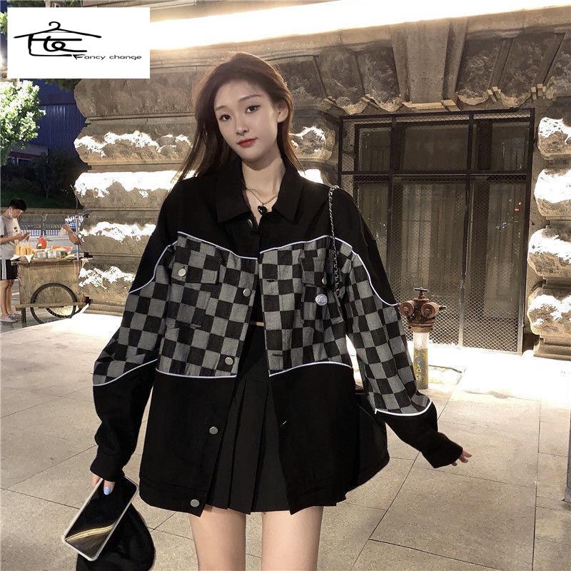 Áo Khoác Denim Dáng Rộng Plus Size Thời Trang Xuân Thu Cho Nữ