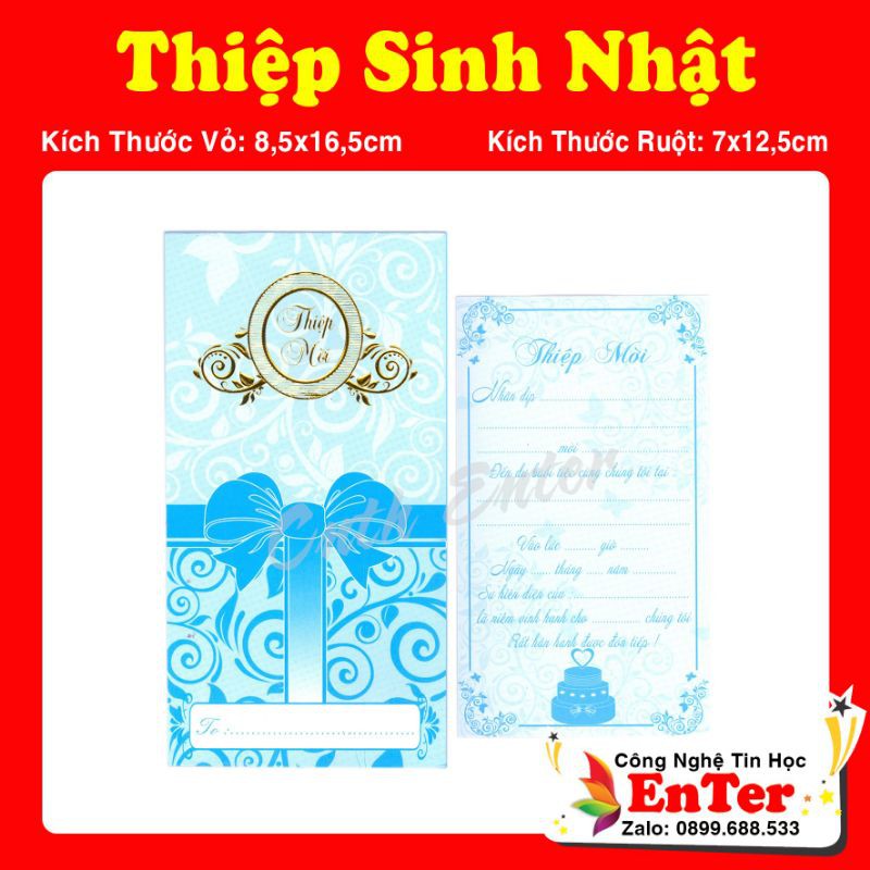 Thiệp Mời ,Thiệp Sinh Nhật - Mẫu Nơ (1 xấp 10 thiệp)