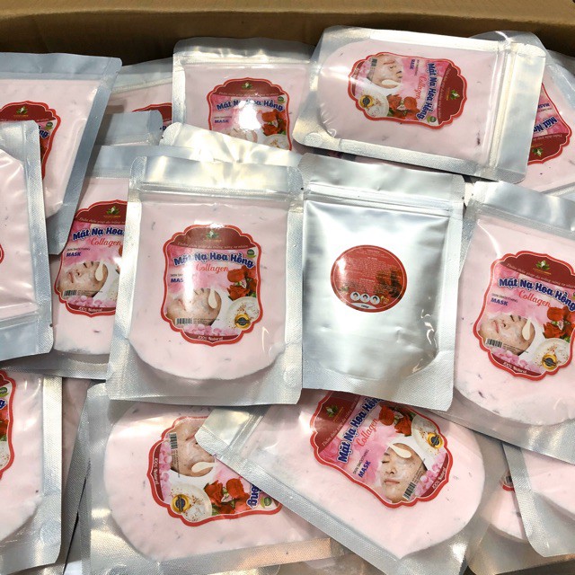 Nạ Ủ Trắng Collagen Cánh Hoa Hồng Gói 100gram mặt nạ hoa hồng mới , hàng cao cấp, chính hãng công ty