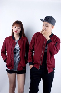 Áo khoác bomber kaki 2 lớp