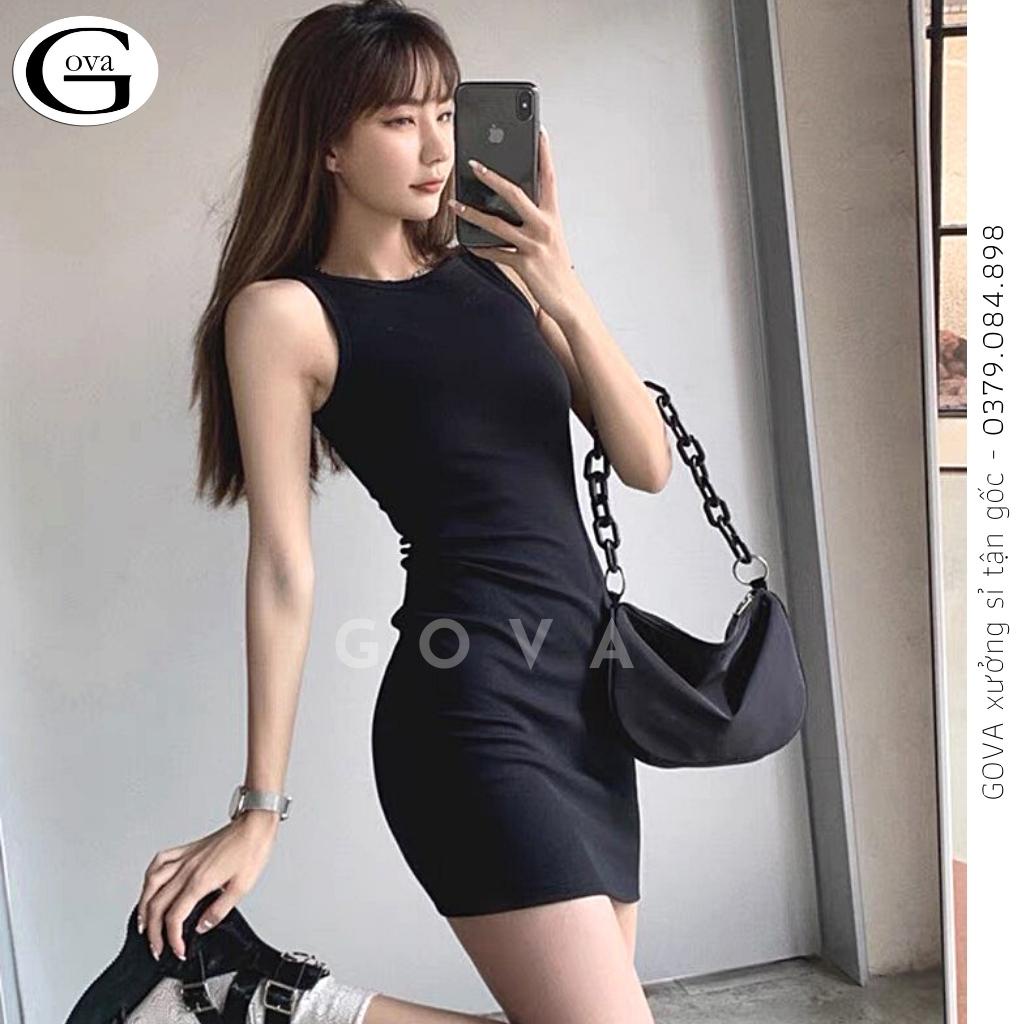 Đầm Váy Body BA LỖ SEXY Gợi Cảm Chất Thun Gân Ôm Sexy Gợi Cảm GOVA