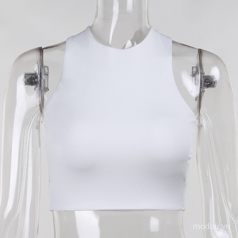 xia Áo tank top hở lưng đan dây chéo quyến rũ cho nữ