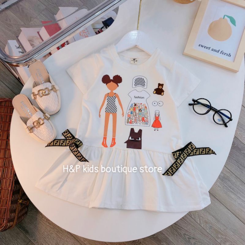 ✓10-19kg✓Váy suông đuôi cá hình cô gái cho bé từ