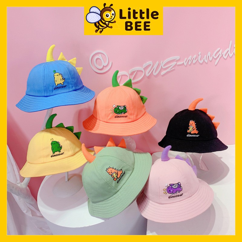 Mũ cho bé trai, mũ cho bé gái khủng long đáng yêu DINOUSAUR, vành tròn vải COTTON BLEND