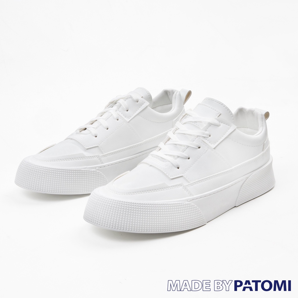 Giày sneaker nam trắng RAACUS tăng chiều cao chính hãng, giày thể thao nam cổ thấp cao cấp phong cách Hàn quố