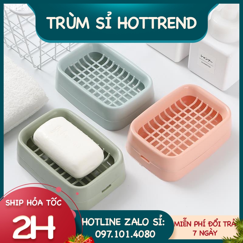 Hộp Đựng Bánh Xà Phòng Bệt Hình Vuông Có Đáy Thoát Nước Tiện Lợi