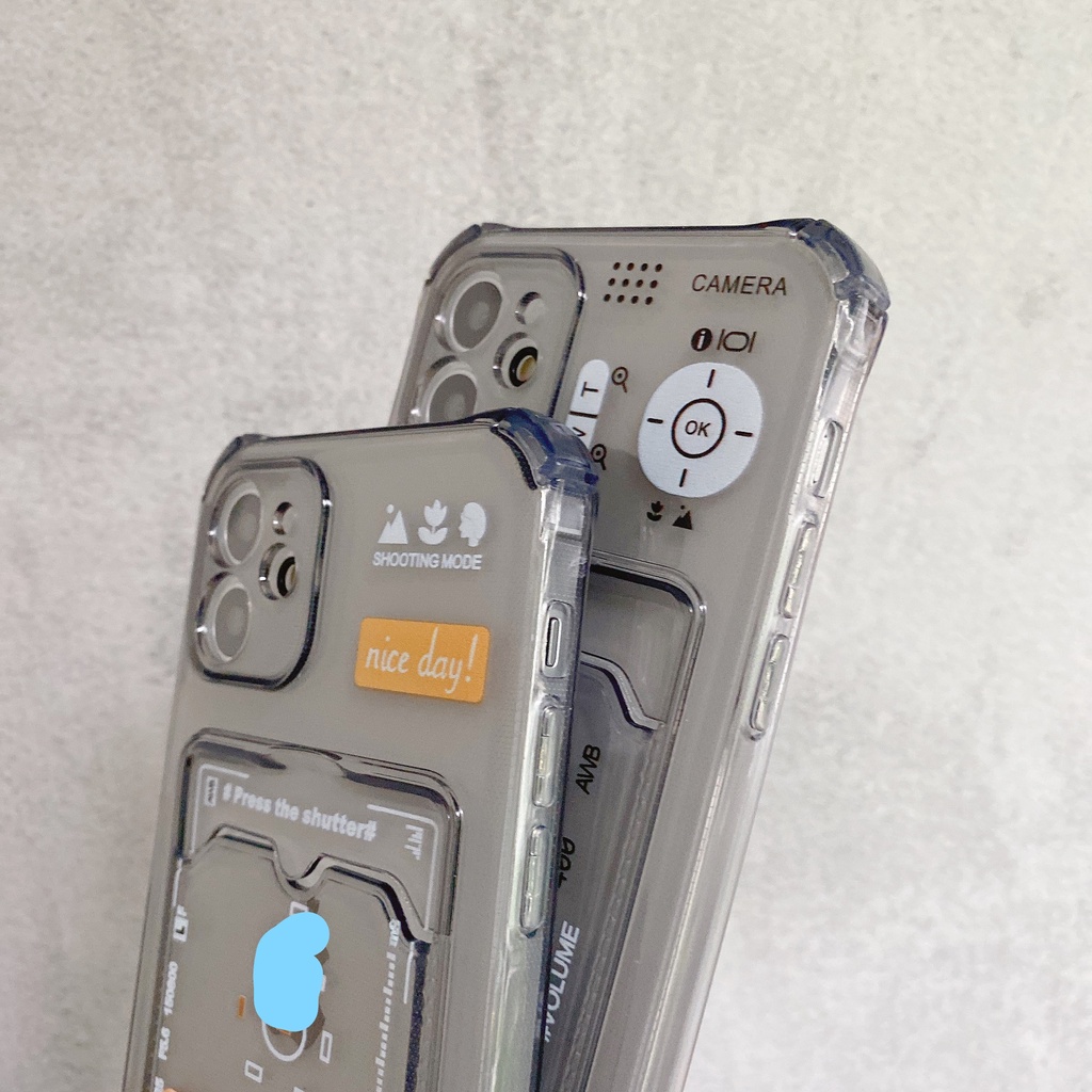 Ốp Lưng Chống Sốc Có Ngăn Đựng Thẻ Cho iPhone 14 / 13 / 12 / 11 / X / 8 / 7P