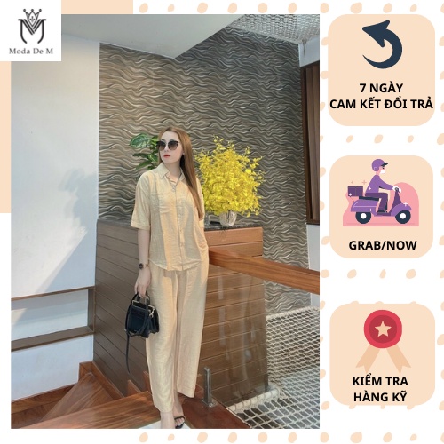 Bộ trung niên nữ Linen quần dài tặng mẹ sang trọng, trẻ trung MODA 202