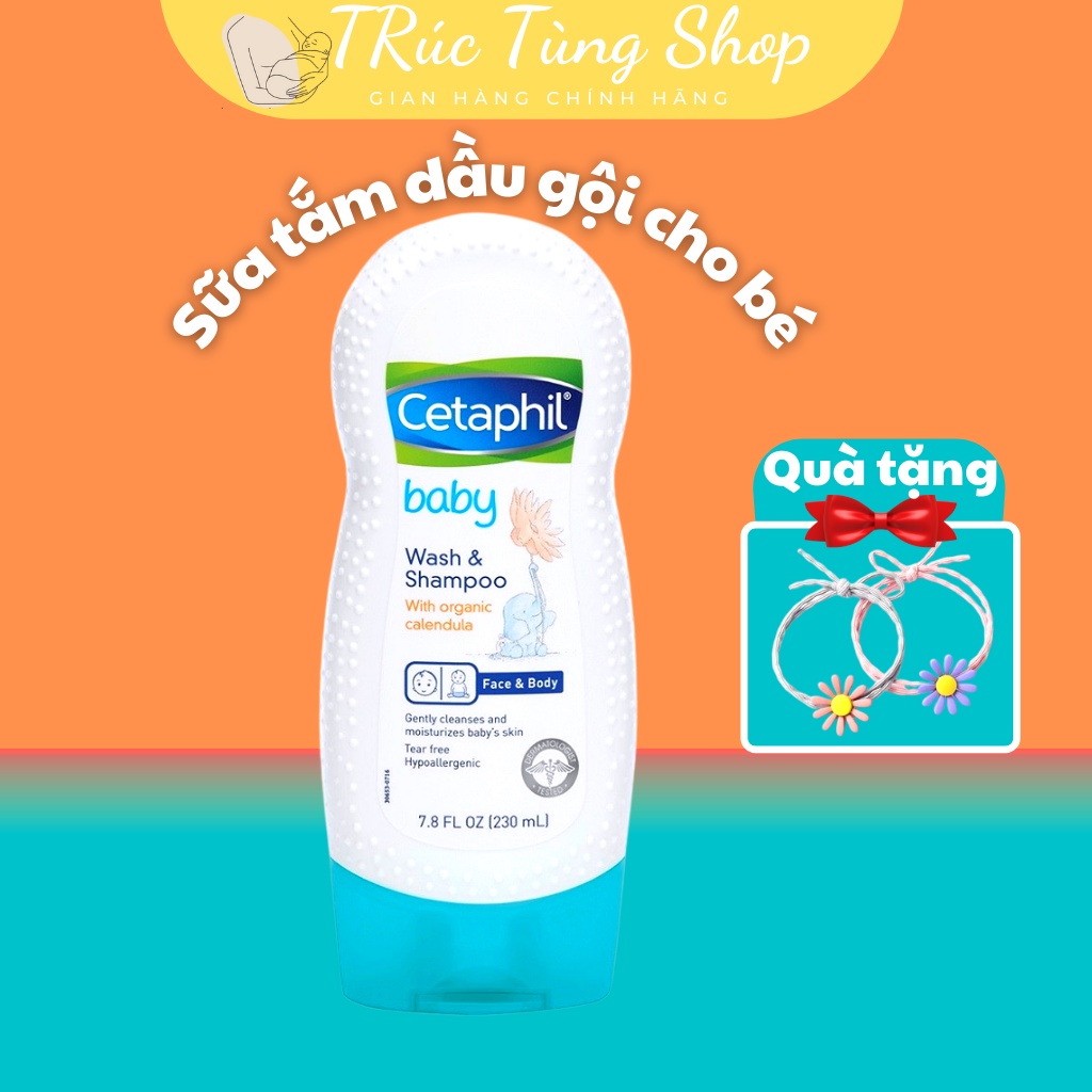 Sữa Tắm và dầu gội cho bé sơ sinh thương hiệu Cetaphil Organic Calendula dung tích 230ml ( HÀNG NHẬP MỸ )