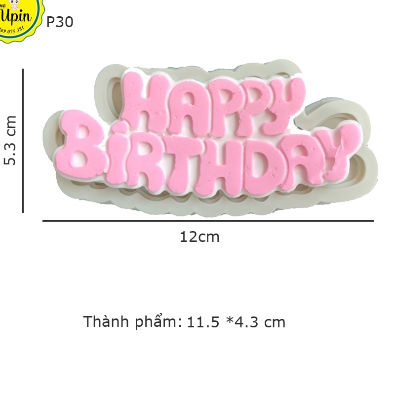 Tổng hợp khuôn silicon chữ Happy birth day
