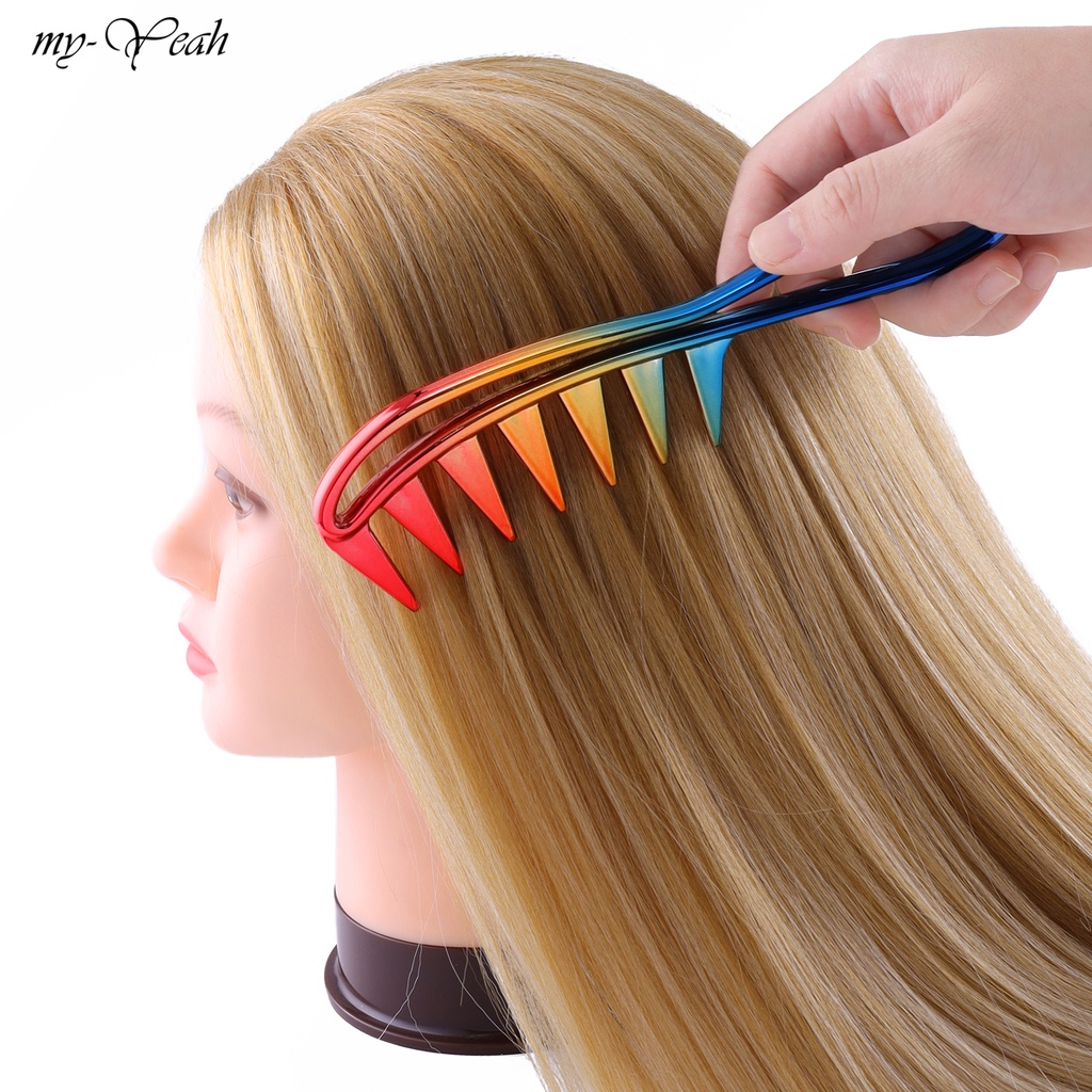 MONJA [Hàng mới về] Lược Nhựa Chải Tóc Gỡ Rối Thiết Kế Răng Thưa Mát-Xa Da Đầu Chuyên Dụng Cho Salon