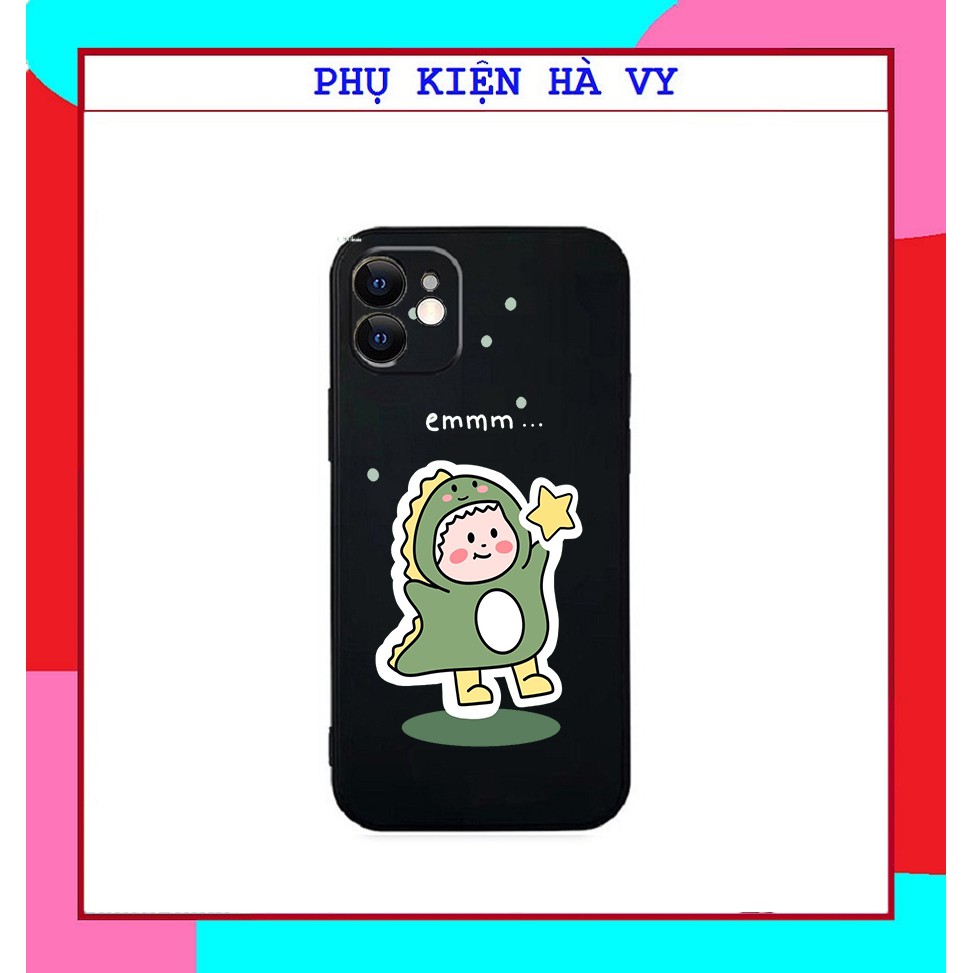 Ốp lưng hình khủng long cute cạnh vuông giả ip12 5/5s/6/6plus/6s/7/7plus/8/8plus/x/xr/xs/11/12/pro/max