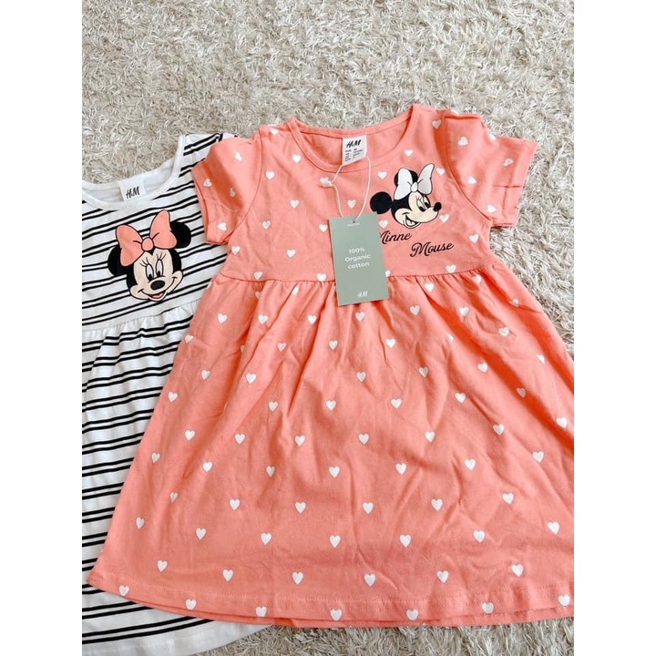 Set 2 váy HM Micky cho bé gái từ 10kg-23kg chất cotton thấm hút mồ hôi M065
