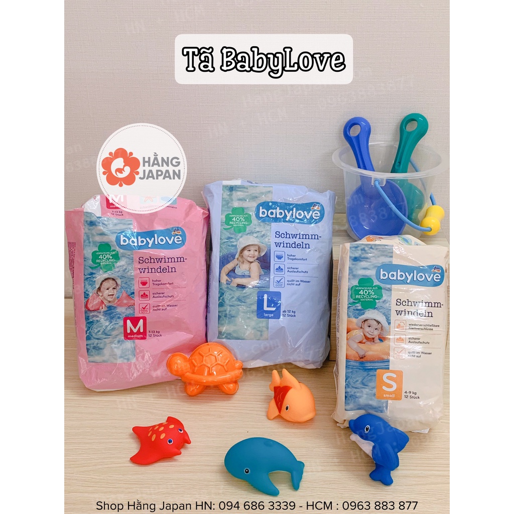 Bỉm bơi dán/quần Babylove Đức cho bé đủ sz: S/M/L từ 12-20kg