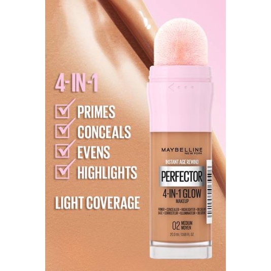 Kem nền lì Maybelline Instant Age Rewind Perfector 4 in 1dành cho da dầu