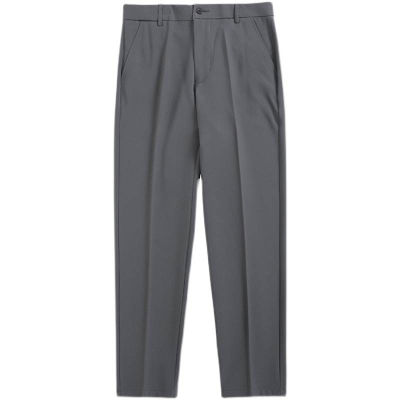 Quần baggy nam hàn quốc dáng tây âu suông đen, kem vải kate chéo dày dặn co giãn tốt