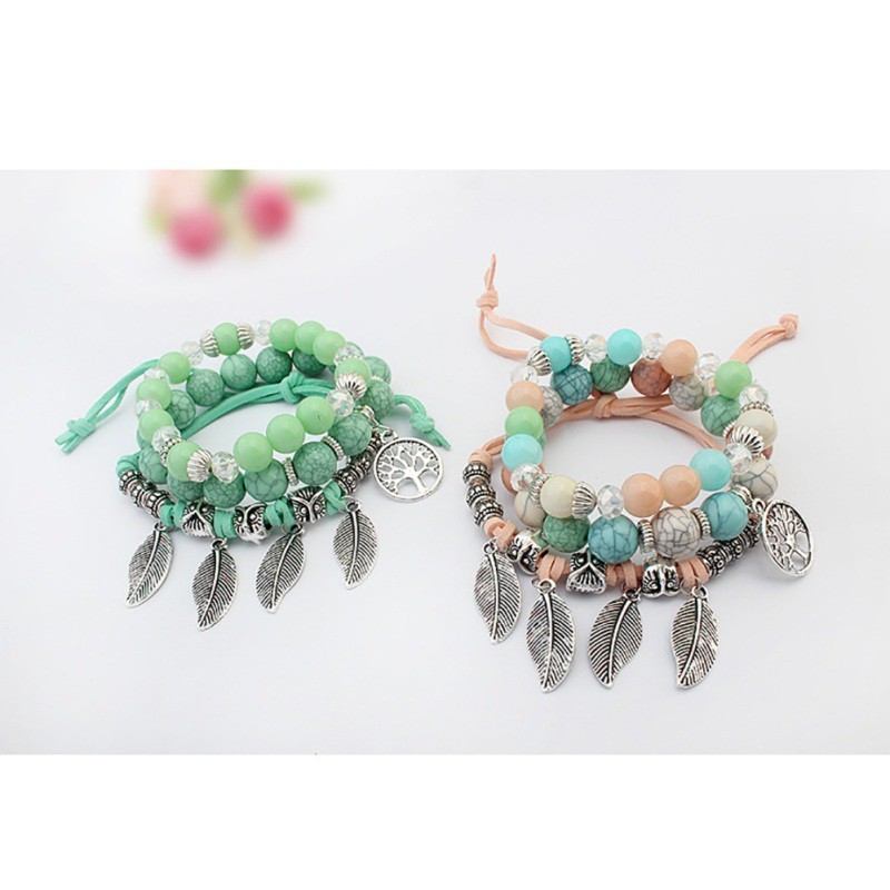 Vòng đeo tay phối chuỗi hạt kiểu Boho thời trang cho nữ | BigBuy360 - bigbuy360.vn