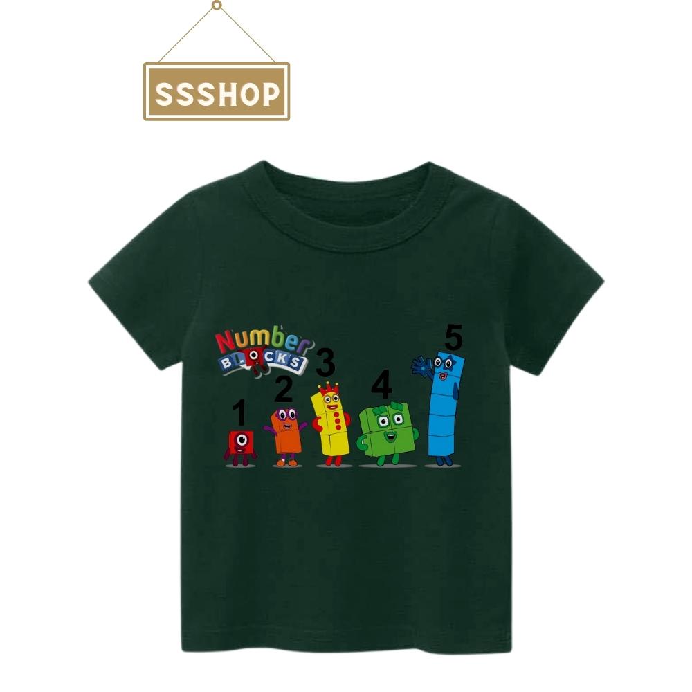 Áo thun bé trai và bé gái in hình numberblocks , Chất liệu cotton thoáng mát mềm mịn, Hình in không bong tróc SSSHOP 03