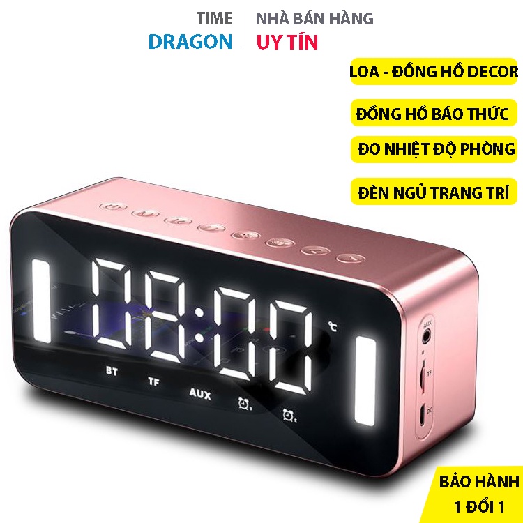 Loa bluetooth đồng hồ mini H8 nghe nhạc không dây pin trâu làm đèn ngủ có báo thức và đo nhiệt độ phòng