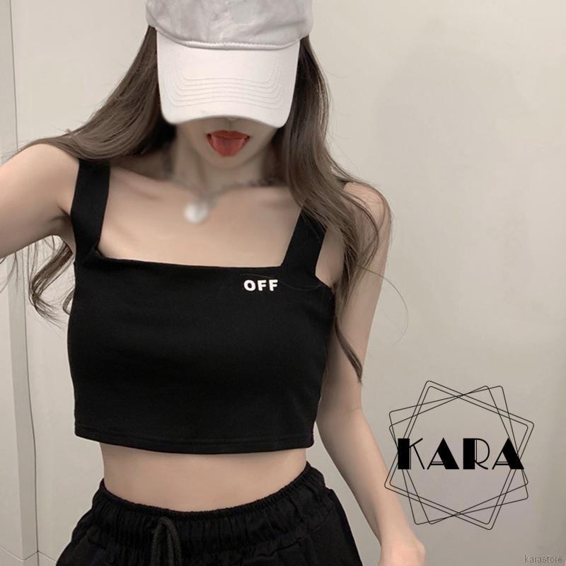 Áo Ba Lỗ Dệt Kim In Chữ Thời Trang Cho Nữ