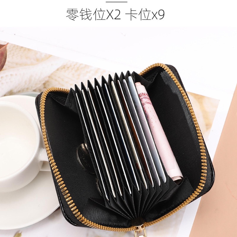 Ví Da Pu Đựng Thẻ Tín Dụng / Danh Thiếp Có Khóa Kéo Cho Nữ