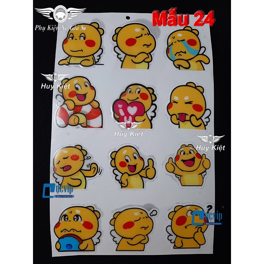 [Rẻ Vô Địch] - Bộ Sticker Tem Dán Decal Nổi Chống Nước Trang Trí Xe Máy, Nón Bảo Hiểm... Không Làm Hỏng Bề Mặt Dán