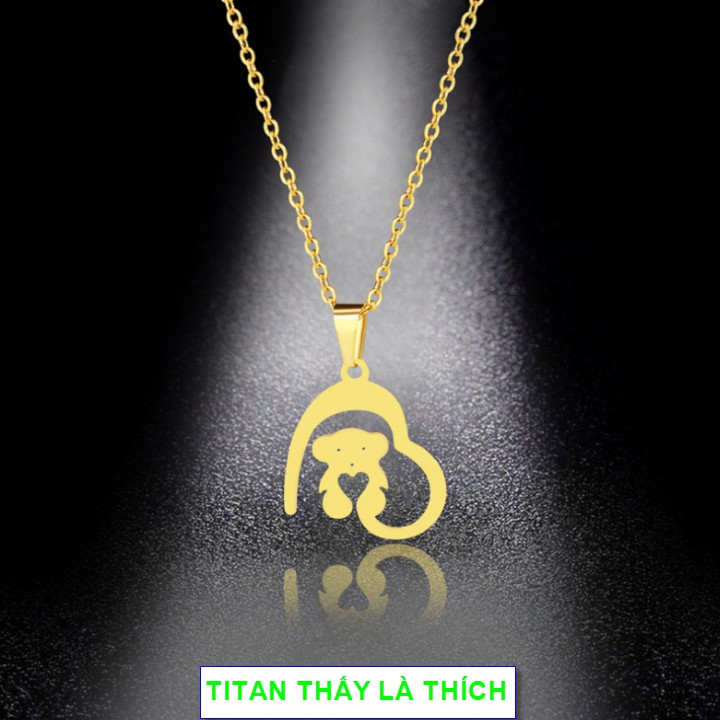 Dây chuyền titan mạ vàng nữ hình con vật cute - Hàng titan vàng 18k sáng bóng đẹp - Cam kết 1 đổi 1 nếu đen và gỉ sét