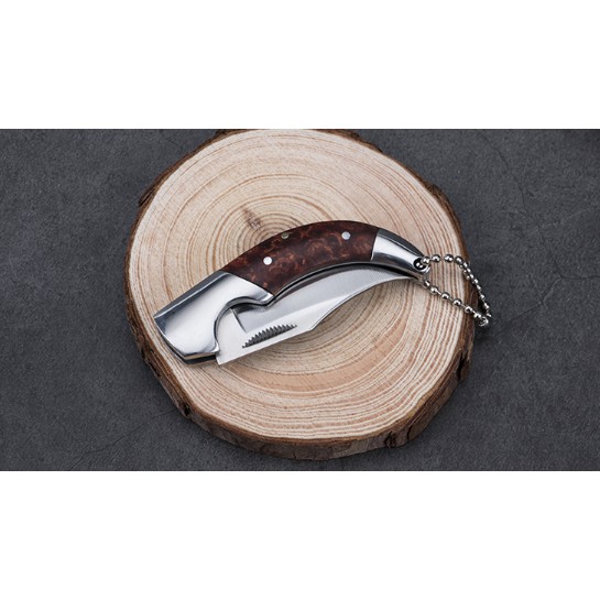 Dao Que Thép Dầy EDC Siêu Bén-  Thép Không Gỉ- Tích Hộp Treo Móc Khóa- Cắt Trái Cây  - Hàng Có Sẵn Trong Kho