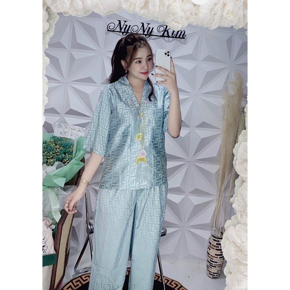 Đồ Lam Đi Chùa # Bà lai sen lụa đông hưng# Quần Áo Nữ