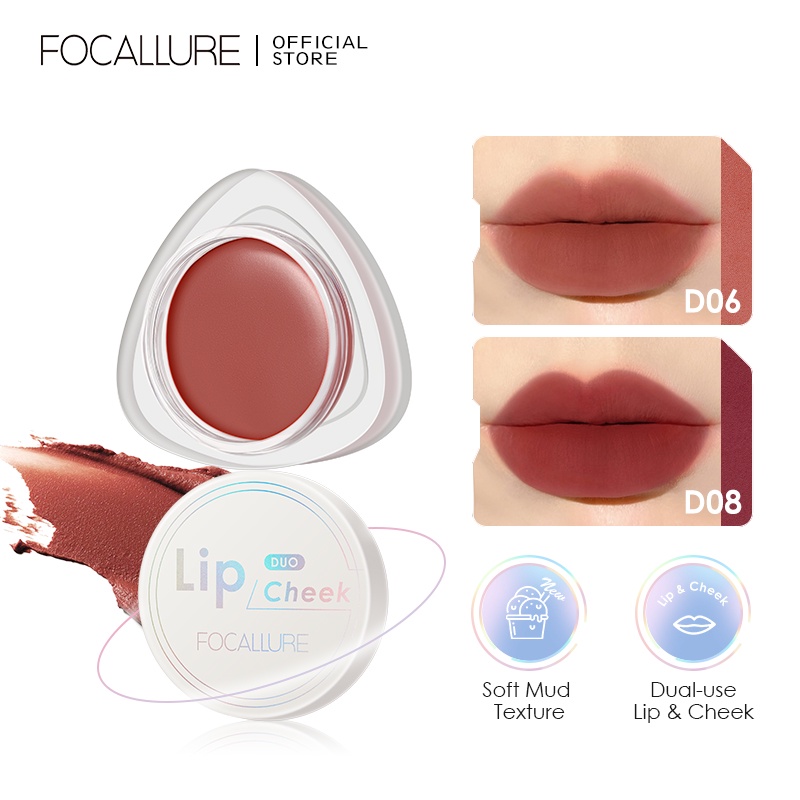 FOCALLURE Son MôI Velvet-Hazy Matte Cheek & Lip Mud Dual-Use Cream Lipstick Blush
