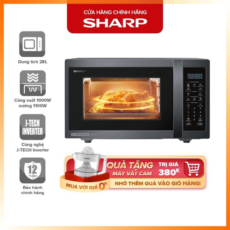 Lò Vi Sóng Kết Hợp Nướng Sharp R-G728XVN-BST J-Tech Inverter