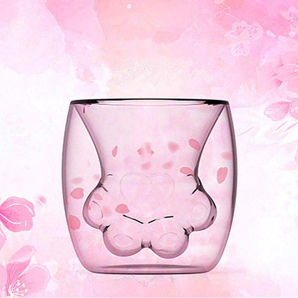 NICKOLAS Cốc Thủy Tinh Trong Suốt Hai Lớp Chịu Nhiệt In Họa Tiết Hoa Anh Đào Dung Tích 177ml